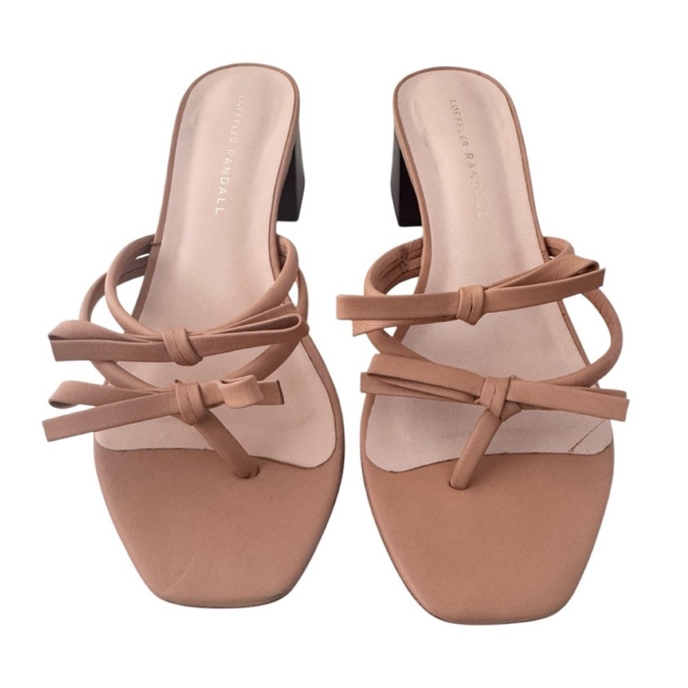 Loeffler Randall Leather Bow Strap Jean Sandals - Picture 2 of 5